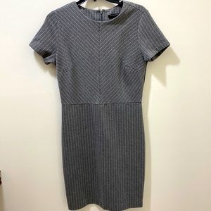 Banana Republic Gray Pinstriped Sheath Dress Size 6